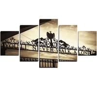cyongshan Toile murale à 5 panneaux Liverpool « You'll Never Walk Alone » - Décoration murale moderne - Cadre en bois - Prêt à accrocher