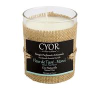 CYOR - Bougie Parfumée FLEUR DE TIARE-MONOÏ 130g - 100% naturelle - 30h de combustion - Fabriquée à la main en France