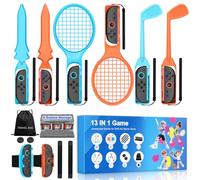 CYOYPPY Switch Ensemble d'accessoires de sport compatibles avec Nintendo Switch 2 Joycon, kit d'accessoires familiaux pour jeux de sport Switch, lot de fête 13 en 1 pour Switch 2 avec sangle de jambe