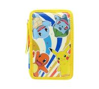 CYP BRAND - Pokémon, Trousse à Crayons, Trousse à Crayons à 3 étages, Fournitures Scolaires, Multicolore, Produit Officiel