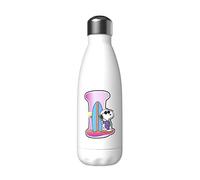 CYP BRAND Snoopy Bouteille d'eau en acier inoxydable avec fermeture hermétique Lettre I multicolore 550 ml Blanc