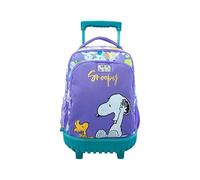CYP BRAND-Snoopy Sac à Dos avec Chariot Compact, matériel Scolaire, Multicolore, Produit Officiel