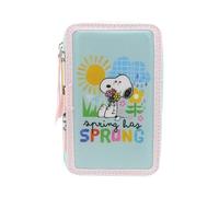 CYP BRAND-Snoopy, Trousse à Crayons à 3 Niveaux avec Fournitures Scolaires, Trousse complète sous Licence Officielle, Crayons, stylos, règle et Plus, idéale pour Les Enfants et