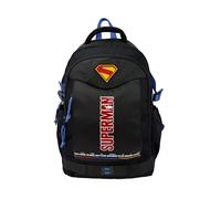 CYP BRAND - Superman, Sac à dos d'école, Sac à dos décontracté, Noir, Produit officiel