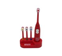 CyP Brands-Atlético de Madrid Brosse à dents, toilettes, hygiène buccale, brosse vibrante, fonctionne à piles, couleur rouge, produit officiel