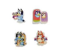 CyP Brands - Bluey, Set de gommes, Matériel scolaire, Objets de collection, Personnages Bluey, Multicolore, Produit officiel