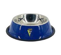 CYP BRANDS CÁDIZ CF - Mangeoire pour Chien et Chat, en Acier Inoxydable, antidérapant, Robuste, 22 x 22 x 5 cm, Bleu, avec Bouclier d'équipement, Produit Officiel