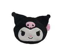 CyP Brands- Hello Kitty, Sanrio, Porte-Monnaie, Sac, Figurine 3D, Visage Hello Kitty, Peluche, Couleur Blanche, Produit Officiel, Noir, Sanrio Hello Kitty Porte-Monnaie Kuromi