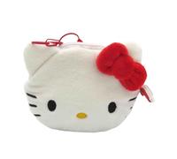 CyP Brands- Hello Kitty, Sanrio, Porte-Monnaie, Sac, Figurine 3D, Visage Kuromi, Peluche, Couleur Noire, Produit Officiel, Blanc, Sanrio Hello Kitty Porte-Monnaie Hello Kitty