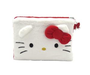 CyP Brands- Hello Kitty, Sanrio, Trousse de Toilette, Peluche, réversible, Kuromi et Hello Kitty, Couleur Blanc et Noir, Produit Officiel