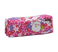 CYP BRANDS Molang Trousse rectangulaire avec Fermeture éclair Motif Fleurs Multicolores Produit Officiel, Rose, M, Trousse