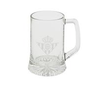 CyP Brands Real Betis Balompié Chope à bière en verre Transparent 280 ml Produit officiel