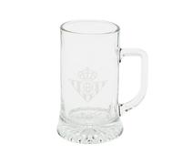 CyP Brands Real Betis Balompié Chope à bière en verre Transparent Capacité 500 ml Produit officiel