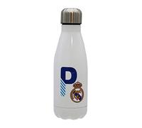 CYP BRANDS Real Madrid Bouteille d'eau en acier inoxydable avec fermeture hermétique avec lettre P en bleu 550 ml Blanc