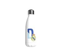 CYP BRANDS Real Madrid Bouteille d'eau en acier inoxydable, fermeture hermétique, lettre D bleue, 550 ml, Blanc