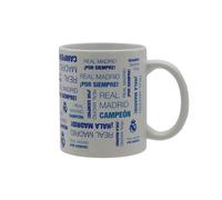CyP Brands- Real Madrid, tasse, tasse en céramique, ustensiles de cuisine, petit-déjeuner, tasses originales, couleur blanche, produit officiel