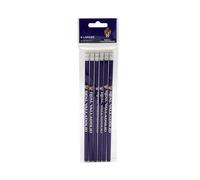 CyP Brands- Real Valladolid Set de papeterie, crayons avec gomme, écriture, matériel scolaire, couleur violet, produit officiel