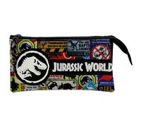 CYP BRAND Sac à Roulette Jurassic World Danger Triple 3 Compartiments Bleu Caricature Bandoulière 4 Roues Inline 2 Ans Garantie Manufacturier Polyester Doux Unisex 124 Grams