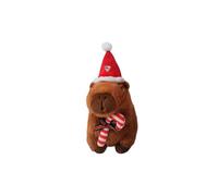 CyP Brands- Sevila FC Capibara en Peluche avec Bonnet de Père Noël, poupée de Noël Douce et Tendre, Cadeau Original pour Enfants et Adultes