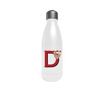 CYP BRANDS Sevilla Bouteille d'eau en acier inoxydable, bidon, bouteille d'eau, fermeture hermétique, lettre D, 550 ml, couleur blanche, produit officiel