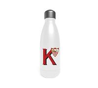 CYP BRANDS Sevilla Bouteille d'eau en acier inoxydable, bidon, bouteille d'eau, fermeture hermétique, lettre K, 550 ml, couleur blanche, produit officiel