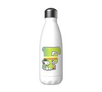 CYP BRANDS Snoopy Bouteille d'eau en acier inoxydable avec fermeture hermétique Lettre F multicolore 550 ml Blanc