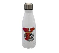 CYP BRANDS Snoopy Bouteille d'eau en acier inoxydable, fermeture hermétique, Lettre et Multicolore, 550 ml, Blanc