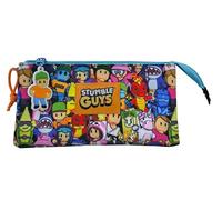 CyP Brands - Stumble Guys, Trousse Triple, Trousse à Crayons, 5 Compartiments, Fournitures Scolaires, Trousse à Crayons. Multicolore, Produit Officiel