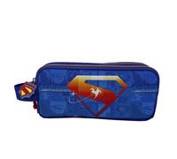 CyP Brands - Superman, Trousse cylindrique, Fournitures Scolaires, Trousse à Crayons, Bleu, Produit Officiel