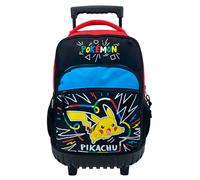 CYPBRANDS Pikachu Sac à Dos avec Chariot Compact, Multicolore coloré, résistant, Sac à Dos Scolaire à roulettes, Cadeau pour Enfants, Produit Officiel