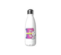 CYP Snoopy-Bouteille d'eau en Acier Inoxydable Snoopy, Fermeture Hermétique, avec Motif Lettre E Multicolore, 550 ml, Couleur Blanche, Produit Officiel Brands