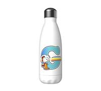 CYP Snoopy Brands Bouteille d'eau en acier inoxydable avec fermeture hermétique Lettre G multicolore Blanc 550 ml