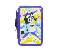 CYPBRANDS - Bluey, Trousse à Crayons à 3 Niveaux avec Fournitures Scolaires, Trousse complète sous Licence Officielle, Crayons, stylos, règle et Plus Encore