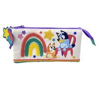 CYPBRANDS Bluey Portatodo Triple-Rainbow, Trousse Mixte Enfant, Multicolore, Estandar