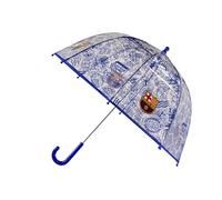 CYPBRANDS CyP Brands-FCBarcelona Parapluie pour enfant, diamètre 48 cm, manuel, bulle, transparent, produit officiel, multicolore, única, Bulle
