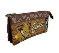 CYPBRANDS Cyp Brands-Pokémon Portatodo Triple Adaptable A Trolley-Eeve, Trousses Mixte Enfant, Marron, Estandár