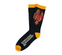 CYP BRAND Dragons & Donjons - Chaussettes, Demi-roseau, Collants, D&D, Couleur noire, Dungeons and Dragons, Unisexe, Produit officiel