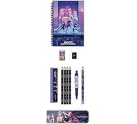 CYPBRANDS K-Pop Demon Hunters Set de Papeterie Trousse Crayon Gomme Taille-crayon Stylo Règle Carnet Violet Produit Officiel