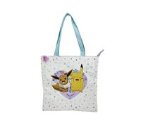 CyP Brands- Pokémon, Sac, Sac à provisions, Sac en tissu, Fleurs, Couleur crème, Produit officiel, Crème, Estandar, Décontracté