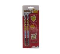 CYPBRANDS Pokémon, Set de papeterie, écriture, taille-crayon, gomme à effacer, crayons multicolore, produit officiel