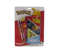 CyP Brands Set papeterie Pokémon – trousse triple, crayons, produit officiel, multicolore