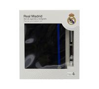 CyP Brands- Real Madrid Ensemble agenda et stylo, papeterie, coffret cadeau, couleur noire, produit officiel