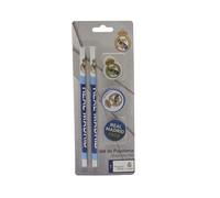 CyP Brands- Real Madrid Set de papeterie, écriture, taille-crayon, gomme à effacer, crayons Blanc Produit officiel