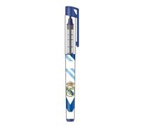 CYPBRANDS Real Madrid Stylo roller avec encre liquide avec couvercle blanc et bleu, produit officiel