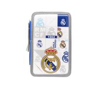 CYPBRANDS - Real Madrid, Trousse à Crayons, Trousse à Crayons à 3 Niveaux, Fournitures Scolaires, Multicolore, Produit Officiel