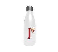 CYPBRANDS Sevilla - Bouteille d'eau en acier inoxydable, bidon, bouteille d'eau, fermeture hermétique, lettre J, 550 ml, couleur blanche, produit officiel