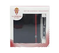 CYPBRANDS - Sporting de Gijón, Agenda et stylos, Papeterie, Coffret cadeau, Noir, Produit officiel