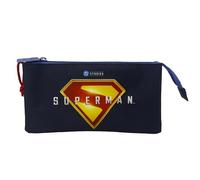 CYPBRANDS - Superman, Trousse, Fournitures Scolaires, Bleu, Produit Officiel