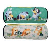 CYPBRANDS trousse cylindrique 22 cm, Fermetures éclair, 1 Compartiment, Trousse Scolaire pour garçons et Filles, Fournitures Scolaires, Bluey