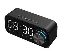 CYPHE Haut-Parleur de réveil Bluetooth sans Fil, Volume élevé, Basse Lourde, Lumineux et Multifonctionnel Mini-Haut-Parleur Enceinte bibliothèque (Color : Nero)